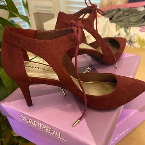 NWT.  Wine colored suede high heels.  Size 6.5